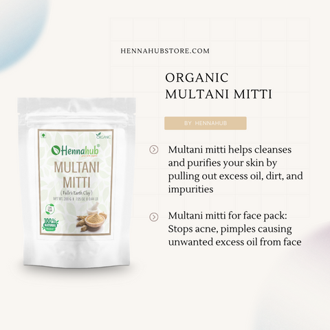 Organic Multani Mitti (Fuller's Earth) for Face Pack 200gm - hennahubstore Organic Multani Mitti (Fuller's Earth) for Face Pack 200gm - hennahubstore
