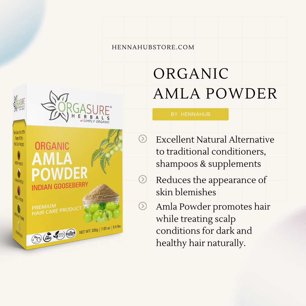 Organic Amla Powder for Hair care 200gm - hennahubstore Organic Amla Powder for Hair care 200gm - hennahubstore