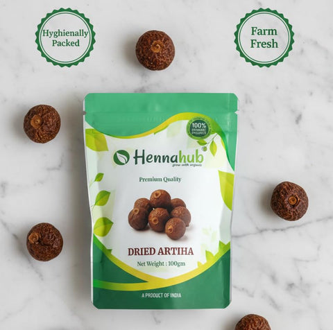 Hennahub Whole Dried Raw Reetha (Sabut) 100gm Pack | 100% Natural Soapnut for Hair Cleansing | Ayurvedic Herbal Shampoo Base | Chemical-Free & Pure