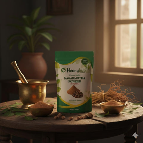 Hennahub Nagarmotha Powder (Food Grade) 100gm Pack | 100% Natural Cyperus scariosus Root Powder | Traditional Herbal Ingredient for Teas & Blends