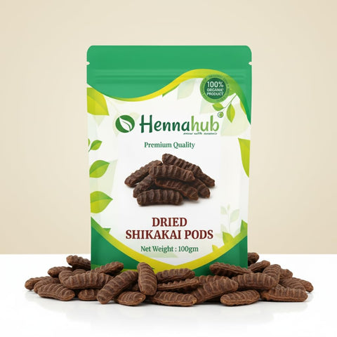 Hennahub Dried Raw Sabut Shikakai Pods 100gm | Whole Ayurvedic Hair Care Herb | Natural Conditioner for Hair Fall & Dandruff Contro