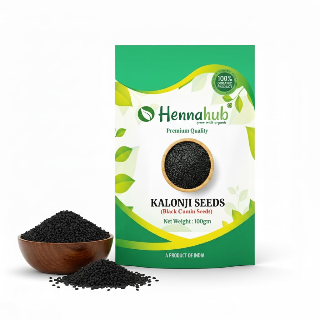 Hennahub Kalonji Seeds 100gm | Pure Nigella Sativa Seeds / Black Seeds / Kalwanji / Kalojeera | Premium Food Grade Black Cumin