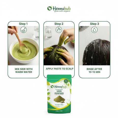 Hennahub Sidr Powder for Hair Care 100gm Pack | Pure Ziziphus Spina-Christi Leaf Powder | Natural Cleanser, Conditioning Herb & Herbal Shampoo Alternative