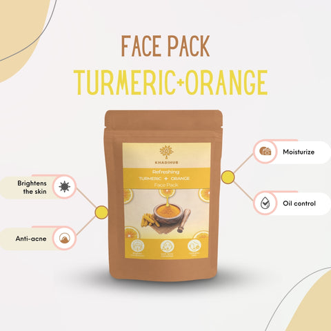 Kasturi Haldi+Orange Face Pack, for Tanned, Blemished & Dull-Looking Skin