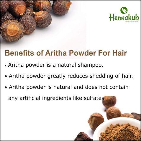 Organic Aritha Powder for Hair 200 gm (Reetha/Soapnut Powder) - hennahubstore