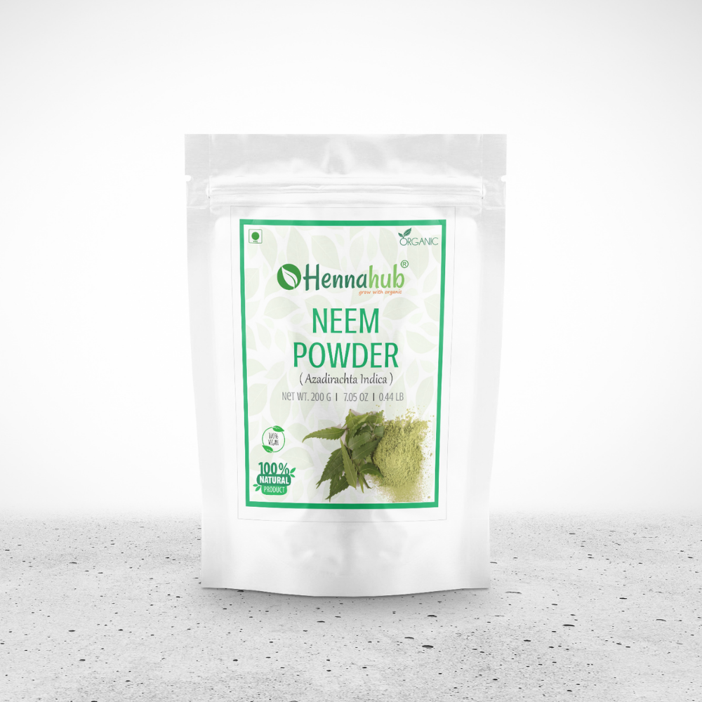 Organic Neem Powder for Face Care, 200gm - hennahubstore