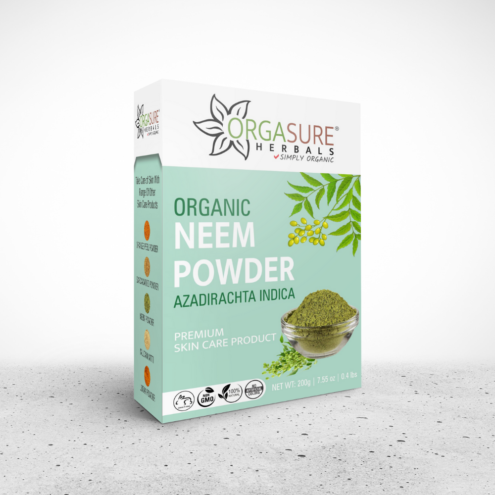 Organic Neem Powder for Face and Hair Care, 200gm - hennahubstore