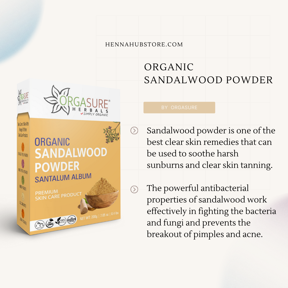 Natural Sandalwood Powder for Face and Skin Care 200gm - hennahubstore